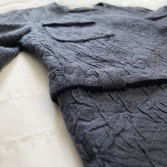 MARNI GIMAN SUMMER 2013 SILK BLEND CHARCOAL DARK GREY TEXTURED COLLARLESS BLAZER - Picture 7 of 10